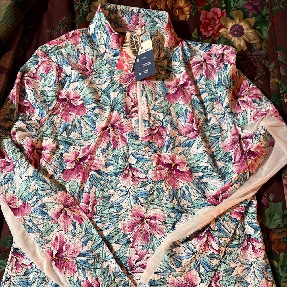 Floral Print women’s quarter zip